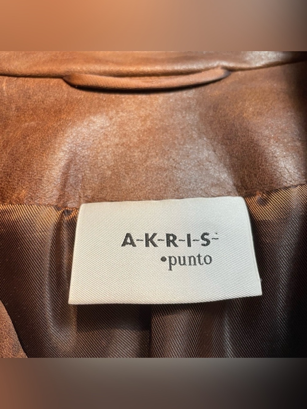 Akris Punto Brown Lamb Leather Jacket - Picture 5 of 7